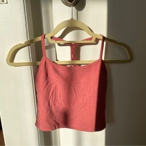 Spacedye Beyond Yoga racerback slim spacedye cropped tank in pink